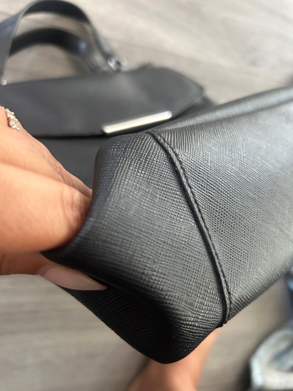 Tumi Black Saffiano Leather Crossbody Bag with Silver Hardware - Picture 16 of 16
